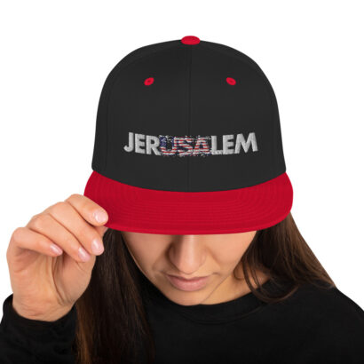 JerUSAlem Israeli American Flag Snapback Hat Clothing Love 4 Israel