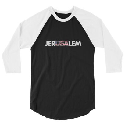 JerUSAlem Israeli American Flag Baseball Shirt Clothing Love 4 Israel