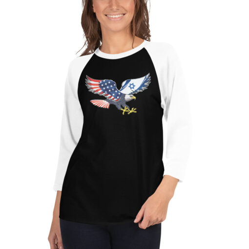On Freedom’s Wing – Israel USA Flag Baseball Shirt Clothing Love 4 Israel