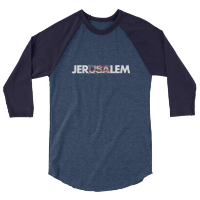 JerUSAlem Israeli American Flag Baseball Shirt Clothing Love 4 Israel