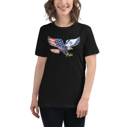 On Freedom’s Wing – Israel USA Flag Women’s Relaxed Fit T-Shirt Clothing Love 4 Israel